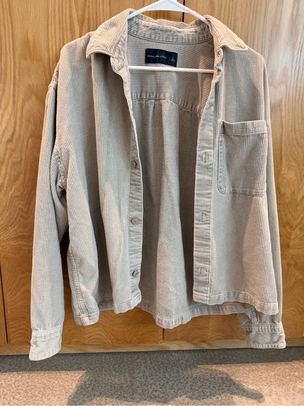 Abercrombie & Fitch Light Beige Corduroy Overshirt